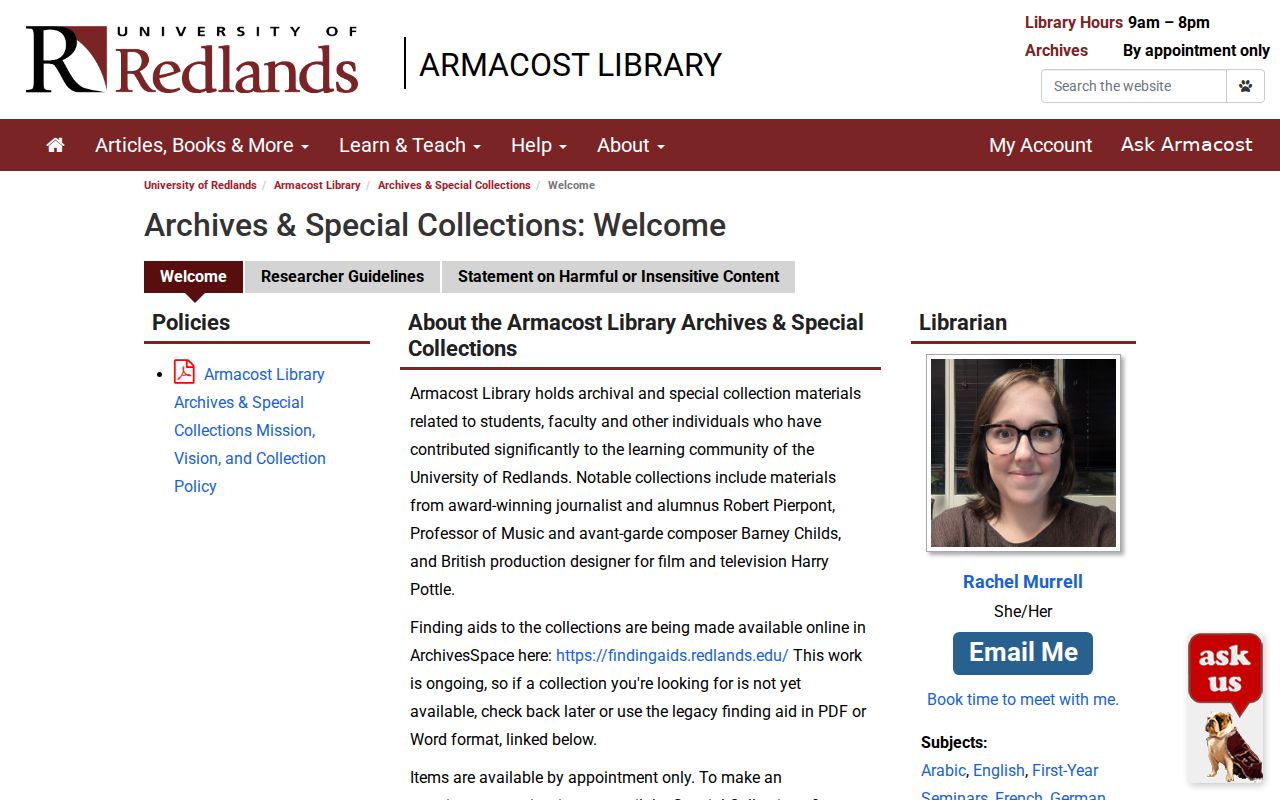 Redlands city directory companion archives at University of Redlands