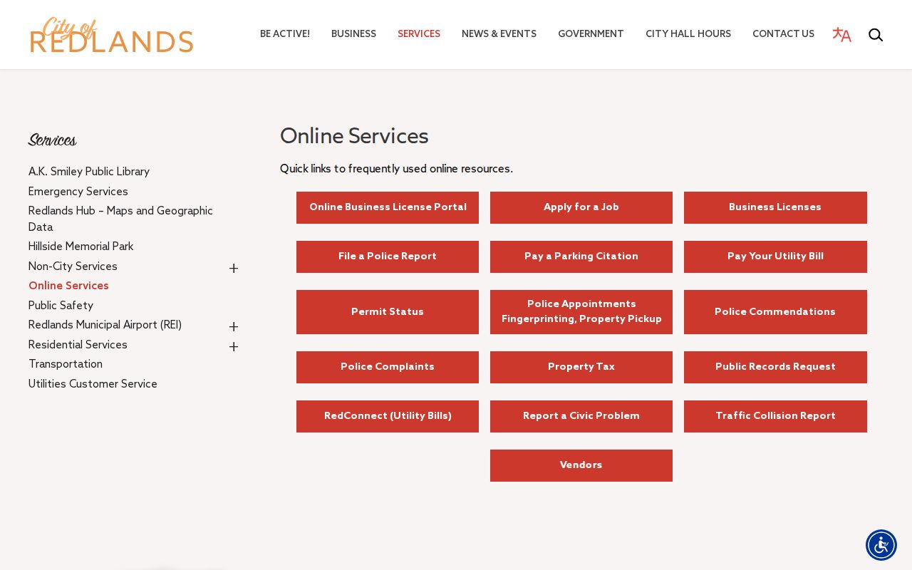 Redlands residents directory city online services